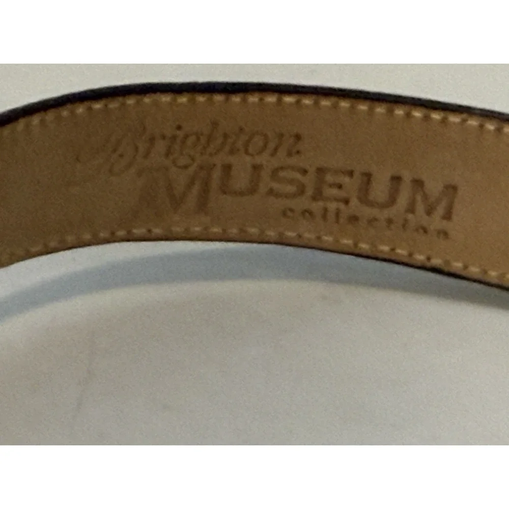 VTG Brighton Museum Collection Brown Leather Belt Greco Roman‎ Coin Med 33